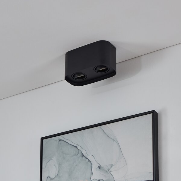 EGLO connect Caminales-Z downlight LED, 2 becuri, reglabil, Negru, Camera de zi / sufragerie, Metal, Modern