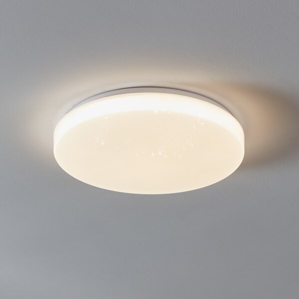 EGLO connect plafonieră Totari-Z, Ø38cm, 18W, efect de cristal, reglabil, Alb, Camera de zi / sufragerie, Plastic