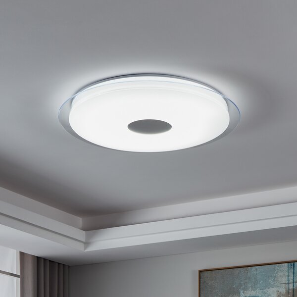 EGLO connect Lanciano-Z LED plafonieră cu Ø 77cm, reglabil, Alb, Camera de zi / sufragerie, Plastic