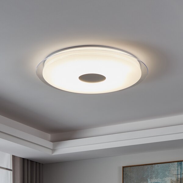 EGLO connect Lanciano-Z LED plafonieră cu Ø 77cm, reglabil, Alb, Camera de zi / sufragerie, Plastic