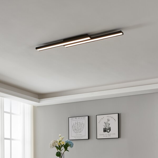 EGLO connect Saliteras-Z plafonieră LED negru, reglabil, Negru, Camera de zi / sufragerie, Metal, Modern