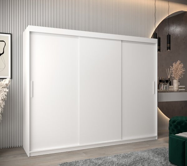 Dulap de haine 250 cm Toki (alb mat + alb mat). 1064859