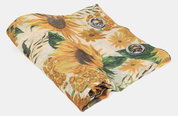 Sinsay - Draperie cu model floral pe inele - portocaliu