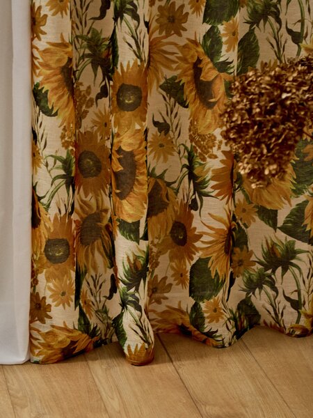 Sinsay - Draperie cu model floral pe inele - portocaliu