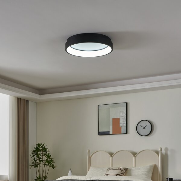 EGLO connect Marghera-Z plafonieră LED, reglabil, Negru, Camera de zi / sufragerie, Metal, Modern