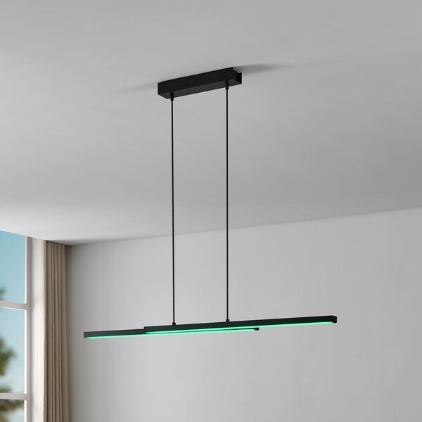 EGLO connect Fraioli-Z lampă suspendată LED negru, reglabil, Negru, Camera de zi / sufragerie, Metal, Modern