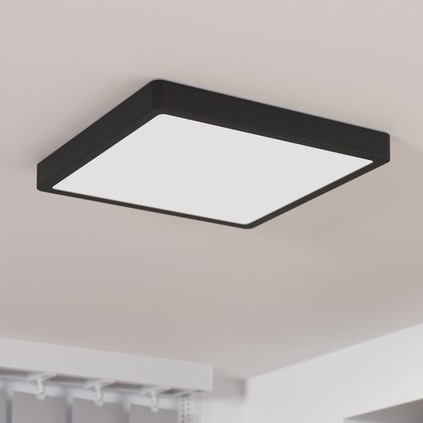 EGLO Plafonieră Fueva 5 IP44 negru 3000K 28x28cm, Negru, Baie, Metal, Modern