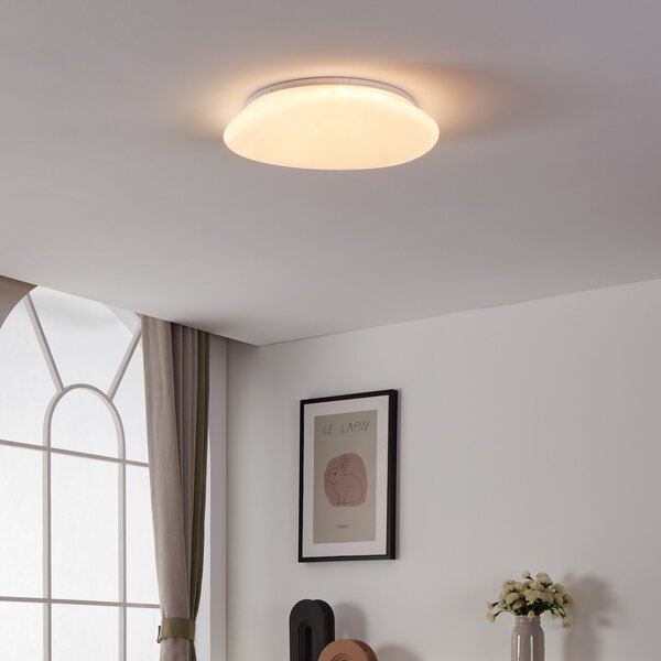 EGLO connect Sileras-Z LED plafonieră cu Ø43cm, reglabil, Alb, Camera de zi / sufragerie, Plastic