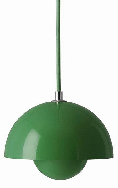 Lustră Pendul &Tradition, Flowerpot VP10, reglabil, Verde, Camera de zi, Metal, Design