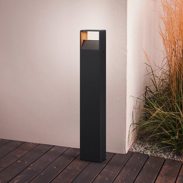 EGLO Lampă LED trotuar Doninni 1, antracit, h= 80 cm, Negru, Metal, Modern