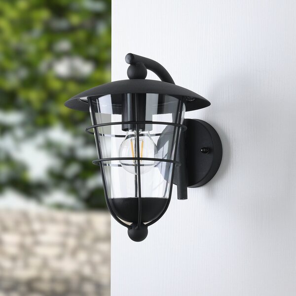 EGLO Aplică de exterior Pulfero, negru, în sus, reglabil, Negru, Metal