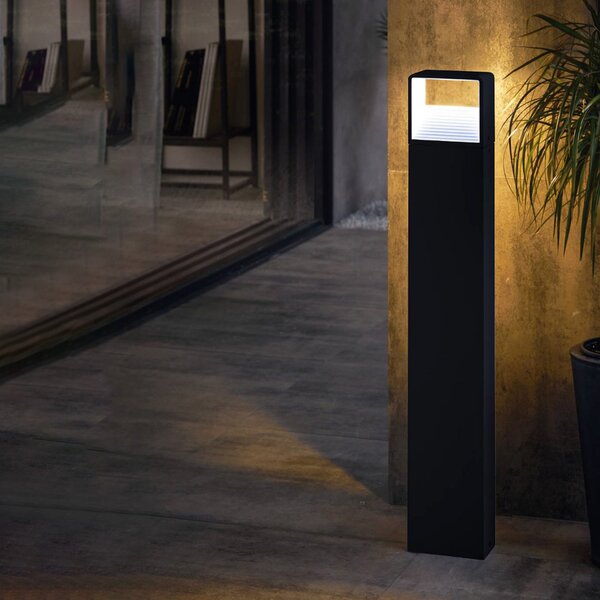 EGLO Lampă LED trotuar Doninni 1, antracit, h= 80 cm, Negru, Metal, Modern