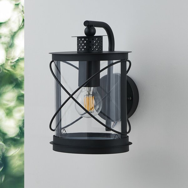 EGLO Aplică de exterior Hilburn, negru, în sus, reglabil, Negru, Metal