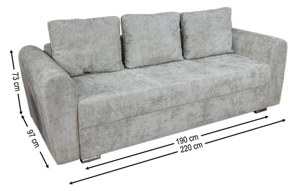 Canapea Extensibilă Lacrima Bonell Mini, Gri deschis