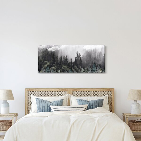 Tablou - Pădure cu elemente ilustrate (120x50 cm)