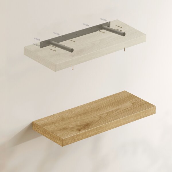 Polita de perete plutitoare GROVE 60x20 cm, stejar artisan