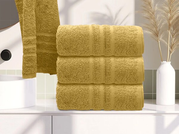 Prosop CLASSIC COLOR 50 x 100 cm mustar, 100% bumbac