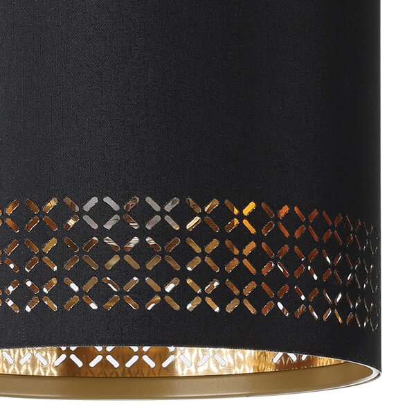 EGLO Lampă suspendată Esteperra, negru/auriu, 4 becuri, reglabil, Negru, Camera de zi / sufragerie, Țesătură / Textil, Modern