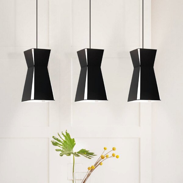 EGLO Lampă suspendată Valecrosia, negru, 3 becuri, reglabil, Negru, Camera de zi / sufragerie, Metal, Modern