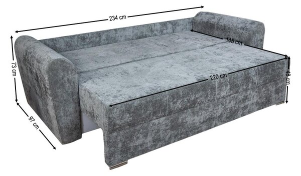 Canapea Extensibilă Lacrima Bonell Mini, Gri închis