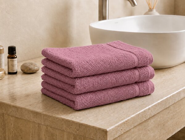 Prosop CLASSIC COLOR mic roz prafuit 30x50 cm, 100% bumbac