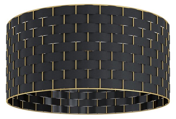 EGLO Plafonieră Marasales din textil negru/alamă, reglabil, Negru, Camera de zi / sufragerie, Țesătură / Textil