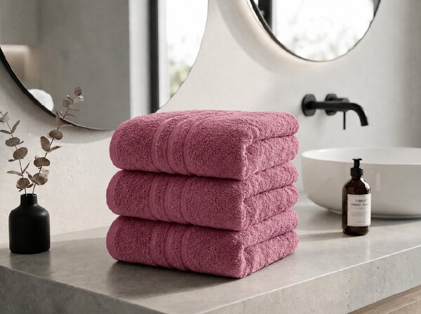 Prosop CLASSIC COLOR 50 x 100 cm roz vechi, 100% bumbac