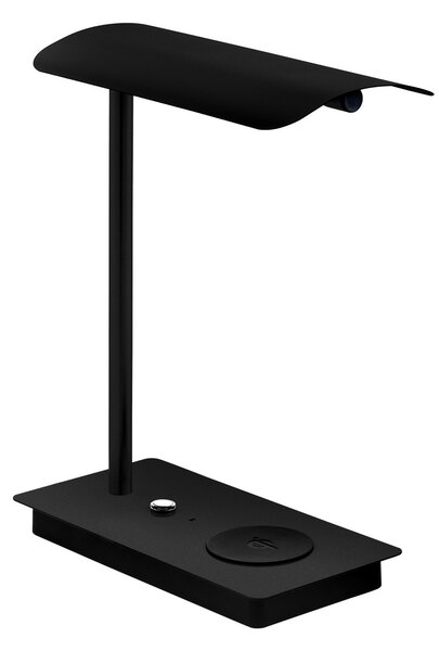 EGLO Lampă de masă LED Arenaza, dimabilă, QI, negru, reglabil, Negru, Studiu / Birou, Metal, Modern