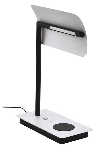 EGLO Lampă de masă LED Arenaza, dimabilă, QI, alb, reglabil, Alb, Studiu / Birou, Metal, Modern