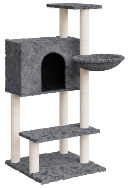 Ansamblu pisici, stâlpi din funie sisal, gri închis, 108,5 cm