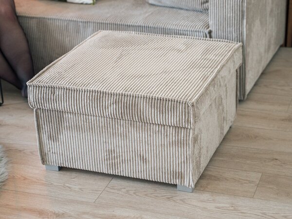 Taburet albastru inchis SMART COSARO cu spatiu de depozitare 65x65 cm