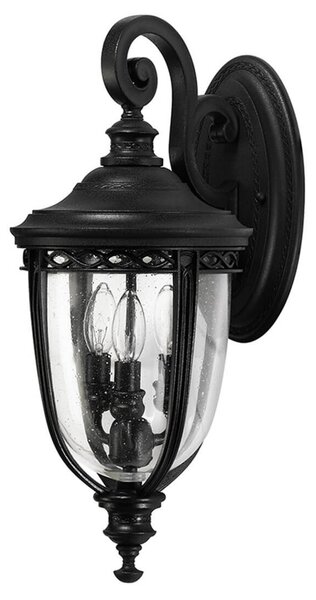 FEISS Felinar perete English Bridle IP44 Ø 21,6 cm negru, Negru, Metal, Antichitate, Felinar