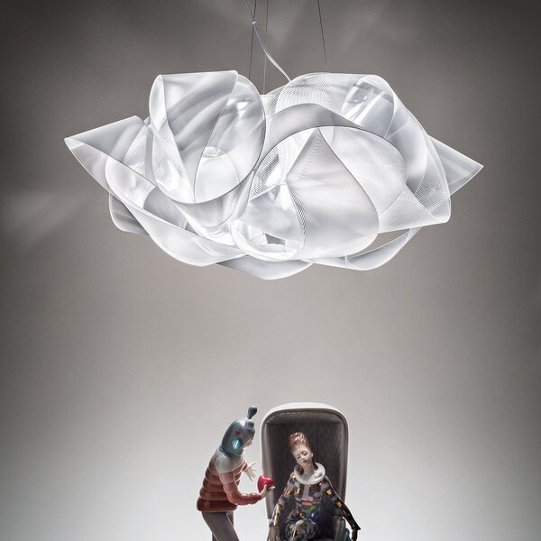Lustră Pendul Slamp, Fabula, reglabil, Transparent, Camera de zi, Plastic, Design