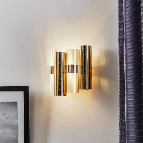 Lampă de perete Slamp, La Lollo, reglabil, Auriu / Alamă, Camera de zi, Plastic, Design