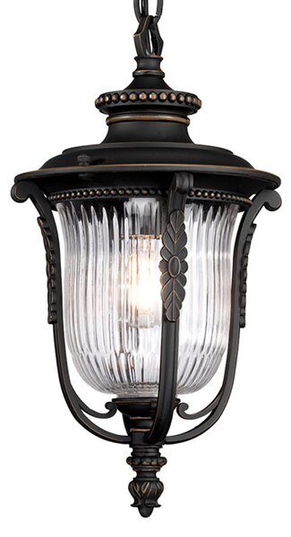 Elstead Lampă pendul Luverne de exterior, reglabil, Bronz / Alamă Veche, Sticlă, Antichitate, Felinar