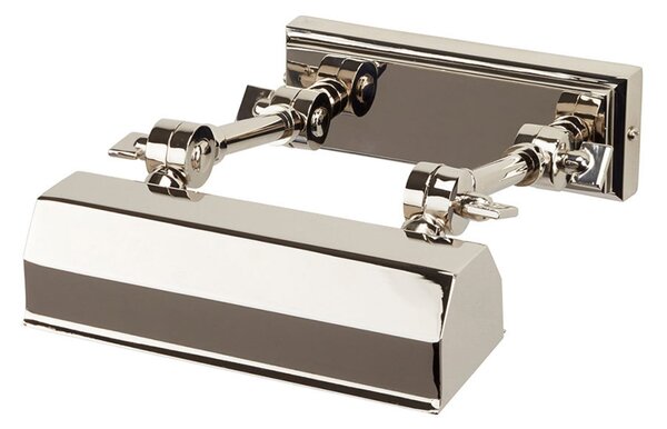 Elstead Aplică tablou Chawton, nichel lustruit, 18,2 cm, reglabil, Metalic, Camera de zi / sufragerie, Metal, Antichitate