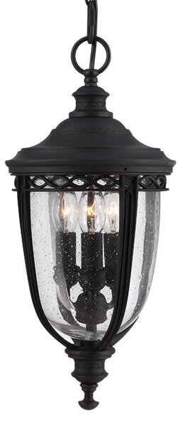Elstead Lampă suspendată English Bridle exterior, negru, reglabil, Negru, Metal, Antichitate, Felinar