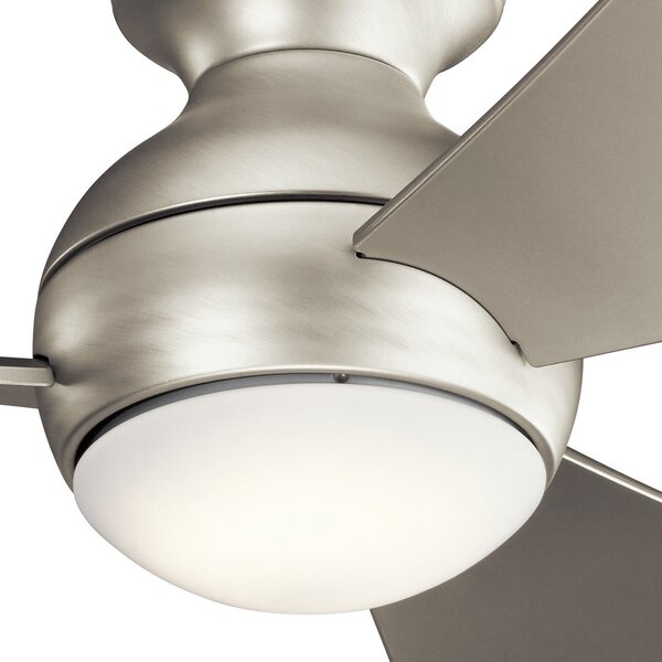 KICHLER Ventilator de tavan cu LED Sola, IP23 nichel, reglabil, Gri, Camera de zi / sufragerie, Plastic