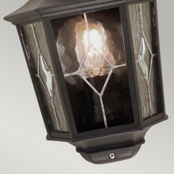 Elstead Lampă de exterior Norfolk, semilunară, negru, IP43, reglabil, Negru, Metal, Antichitate, Felinar
