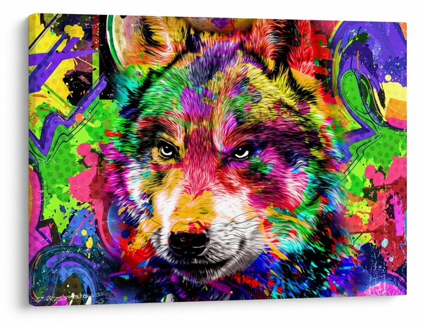 Tablou - Lupul cu graffiti (70x50 cm)