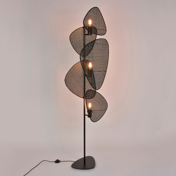 Lampadar MARKET SET, Screen, Negru, Camera de zi, Lemn, Design