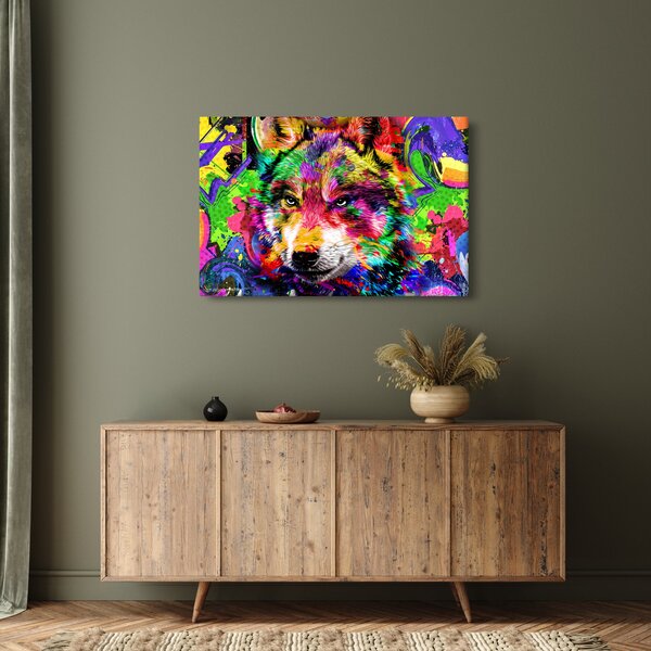 Tablou - Lupul cu graffiti (90x60 cm)