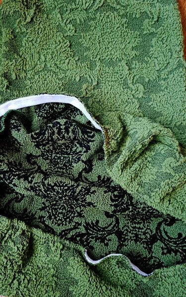 Husa elastica pentru canapea 3 locuri, fara volanas cu model Jacquard Verde