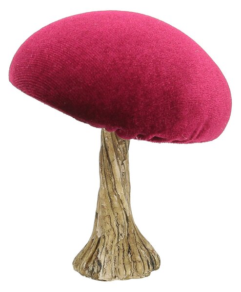 Decorațiuni Velvet Mushroom 10 cm ruby