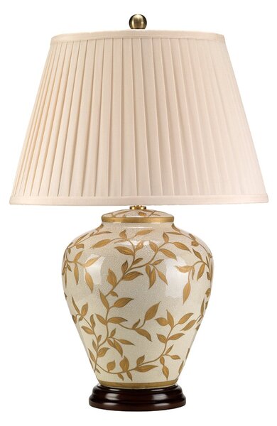 Elstead Lampă de masă Leaves cu picior porțelan, Bej, Ceramică