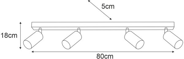 Kaja Monti lampă de tavan 4x10 W negru K-4554