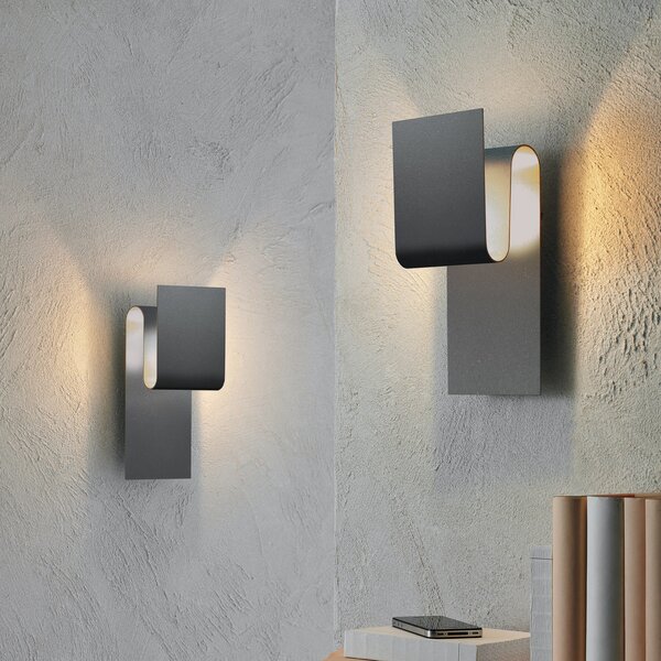 Escale Fold aplică de perete LED antracit, reglabil, Negru, Camera de zi / sufragerie, Metal, Modern