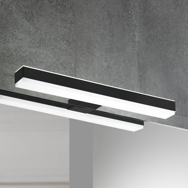 Ebir Lampă LED oglindă Veronica, lățime 30 cm, negru, Negru, Baie, Plastic