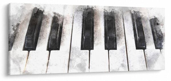 Tablou - Pian, acuarelă (120x50 cm)