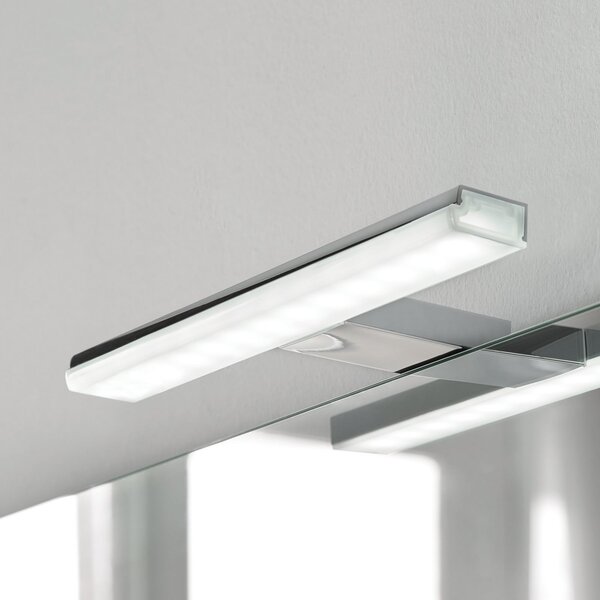 Ebir Lampă cu LED pentru oglindă Pandora, cromată, lățime 30,8 cm, Metalic, Baie, Plastic, Modern